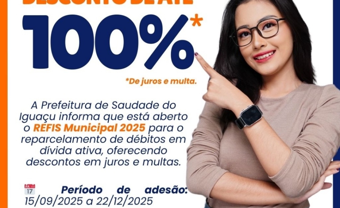 REFIS 2025: Contribuintes de Saudade do Iguaçu podem regularizar débitos com descontos em juro...