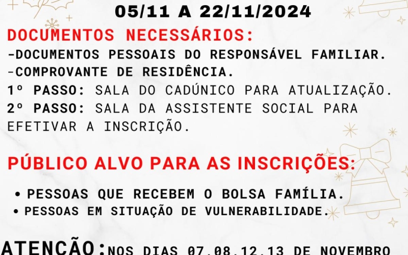 Programa Iluminando o Natal nas Mesas das Famílias